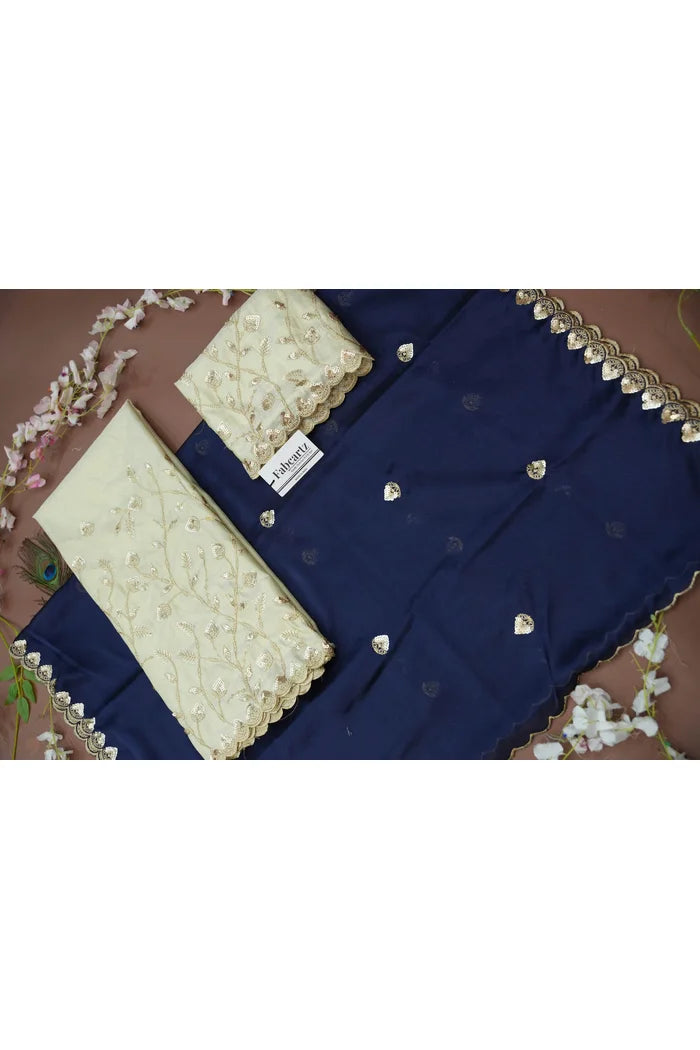 Satyabhumi Women's Woven Design Half Saree with Blouse and Dupatta