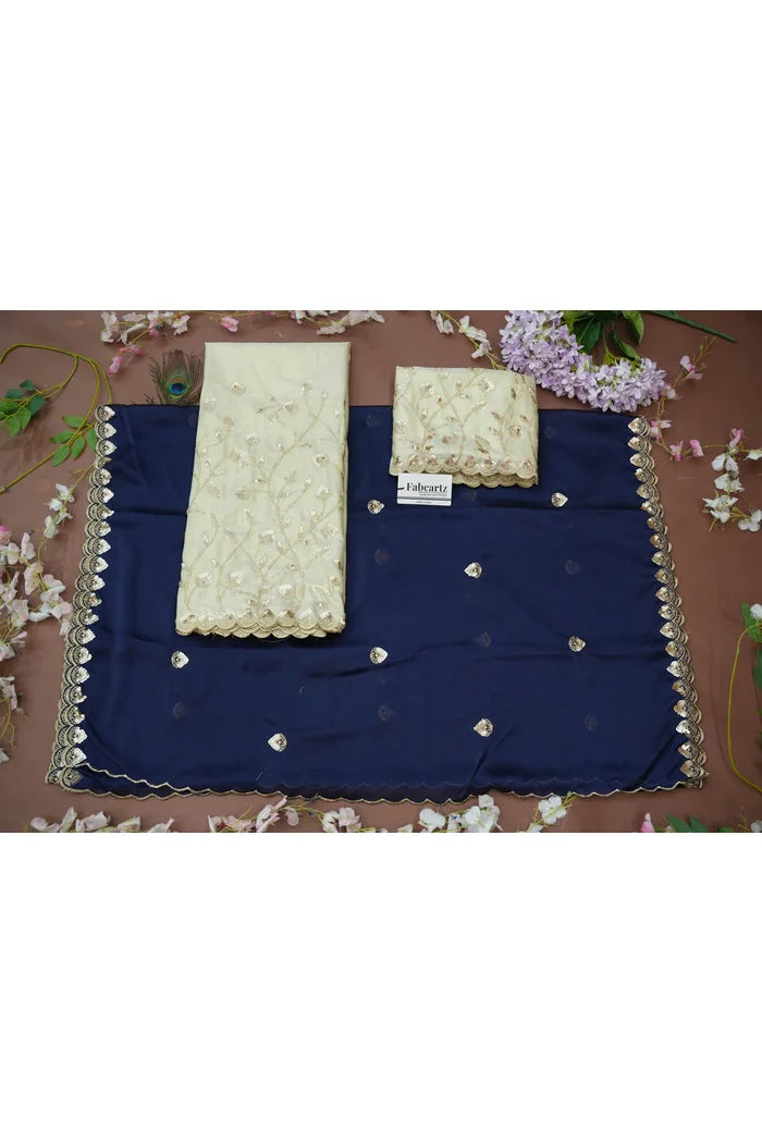 Satyabhumi Women's Woven Design Half Saree with Blouse and Dupatta