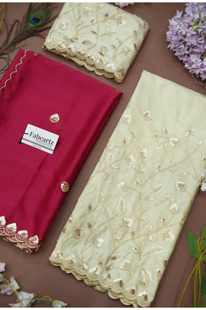 Satyabhumi Women's Woven Design Half Saree with Blouse and Dupatta