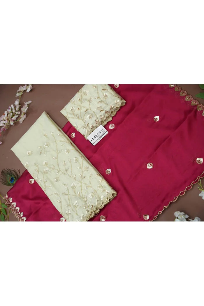 Satyabhumi Women's Woven Design Half Saree with Blouse and Dupatta