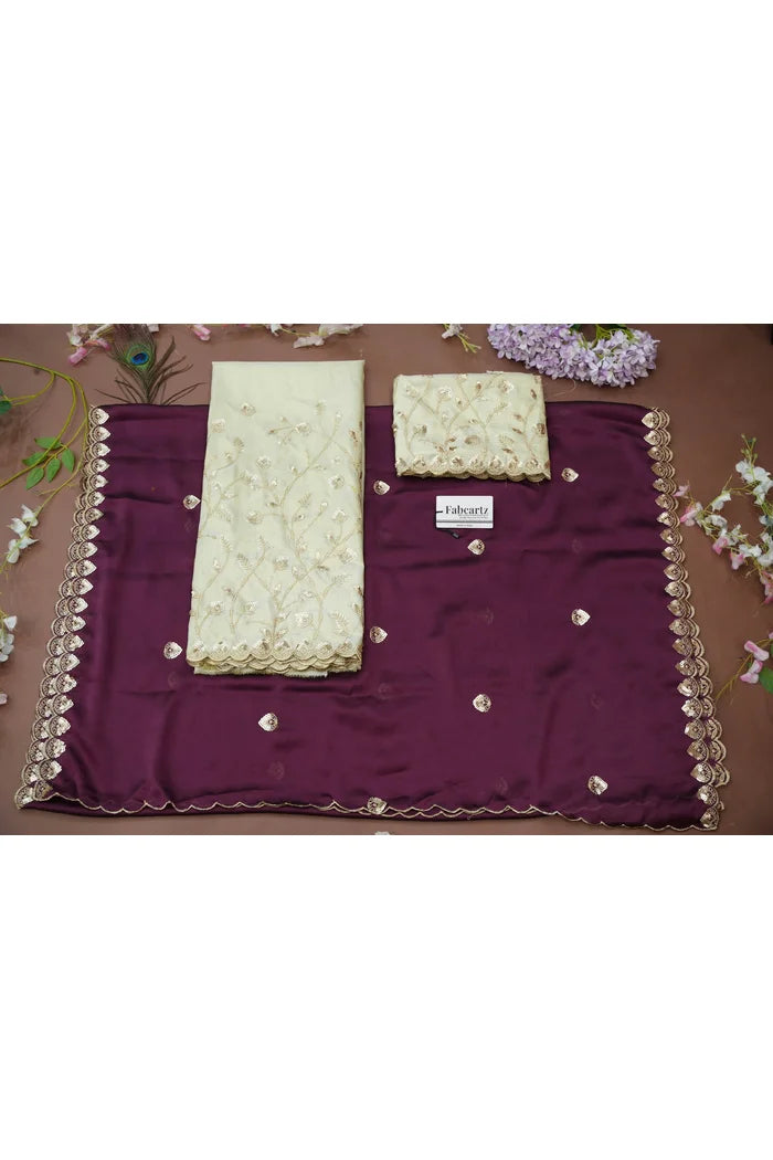 Satyabhumi Women's Woven Design Half Saree with Blouse and Dupatta