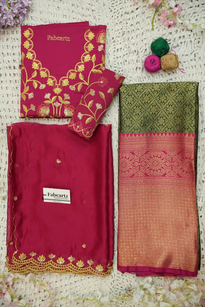 Juhi Women's Woven Design Half Saree with Blouse and Dupatta