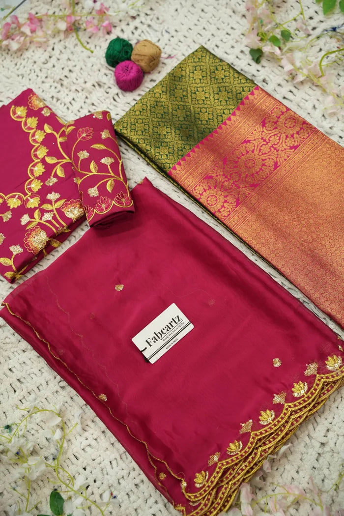 Juhi Women's Woven Design Half Saree with Blouse and Dupatta