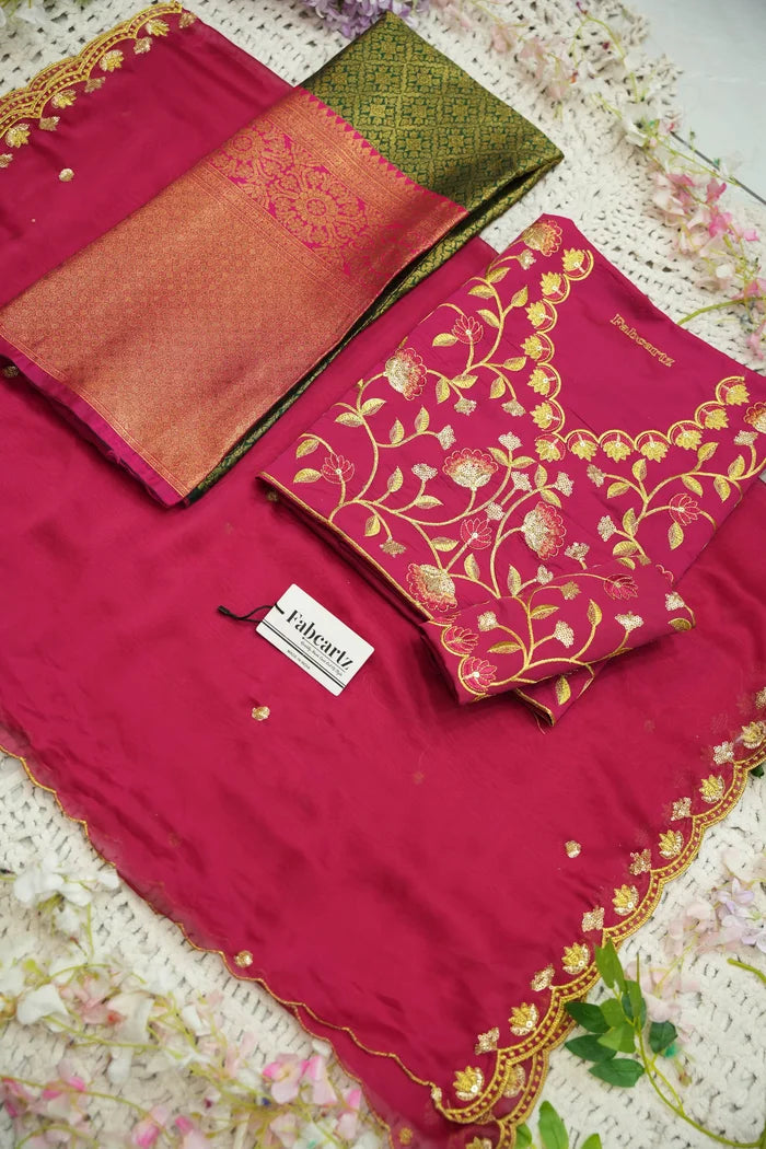 Juhi Women's Woven Design Half Saree with Blouse and Dupatta