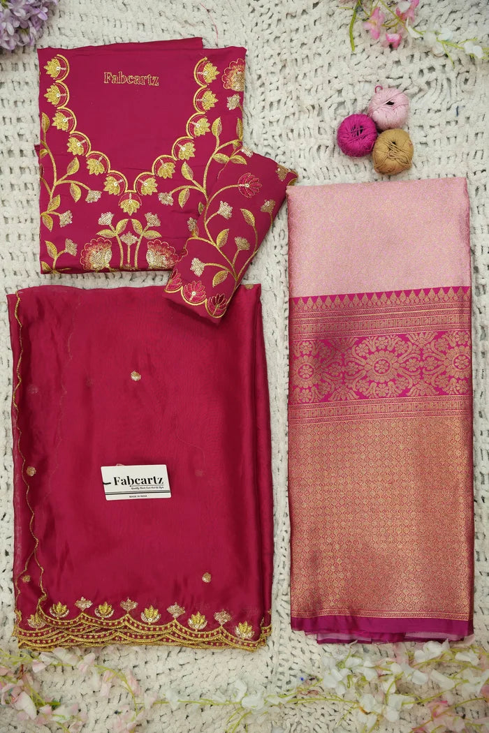Juhi Women's Woven Design Half Saree with Blouse and Dupatta