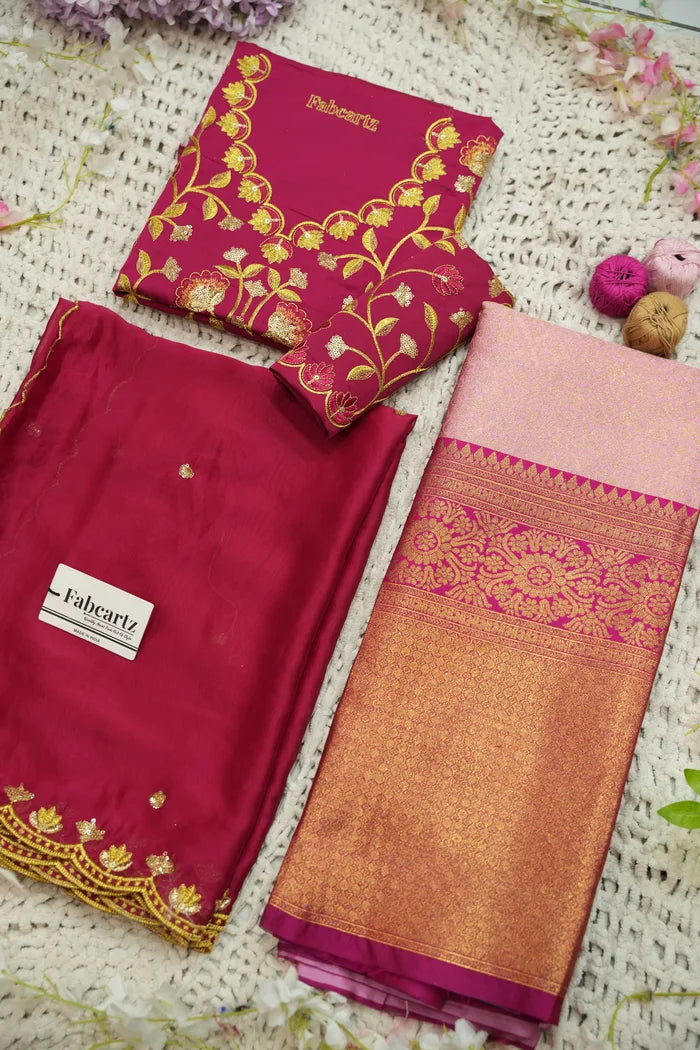 Juhi Women's Woven Design Half Saree with Blouse and Dupatta