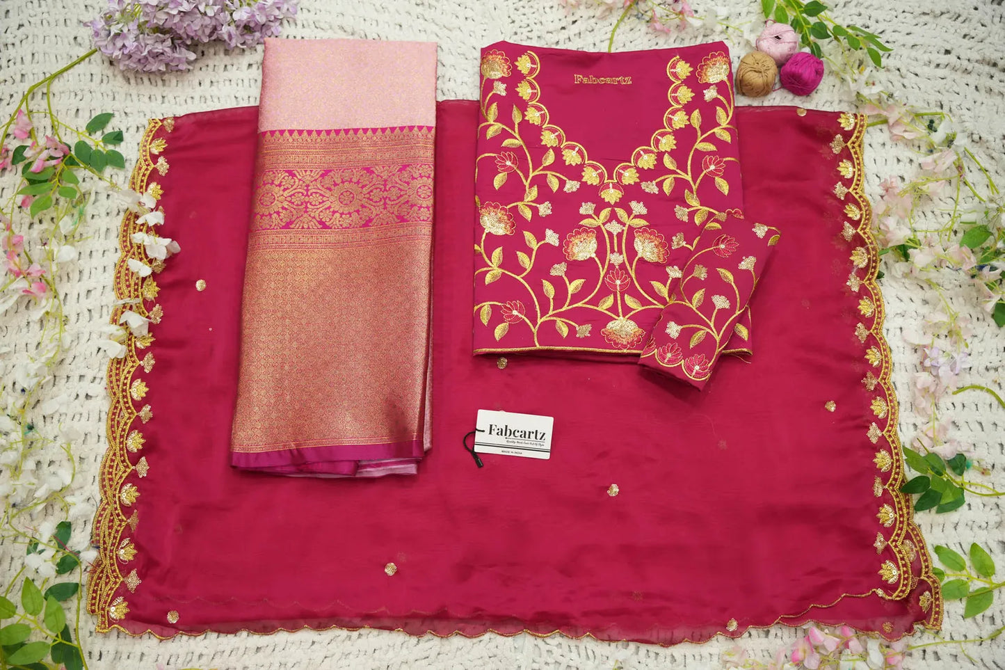 (Juhi) Women's Woven Design Half Saree with Blouse and Dupatta