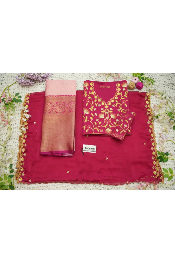 Juhi Women's Woven Design Half Saree with Blouse and Dupatta