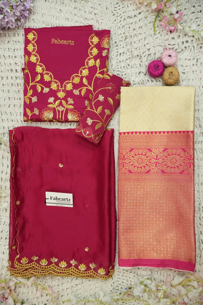Juhi Women's Woven Design Half Saree with Blouse and Dupatta