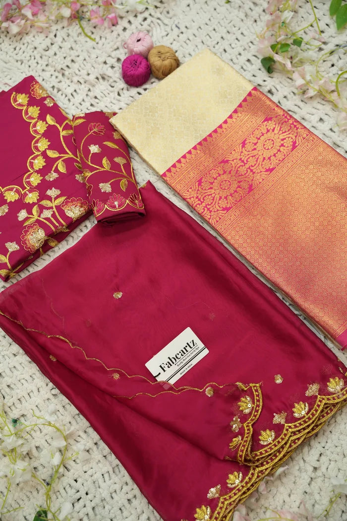 Juhi Women's Woven Design Half Saree with Blouse and Dupatta