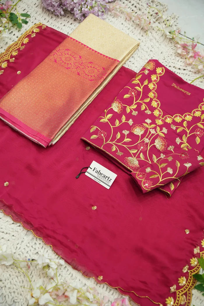 Juhi Women's Woven Design Half Saree with Blouse and Dupatta