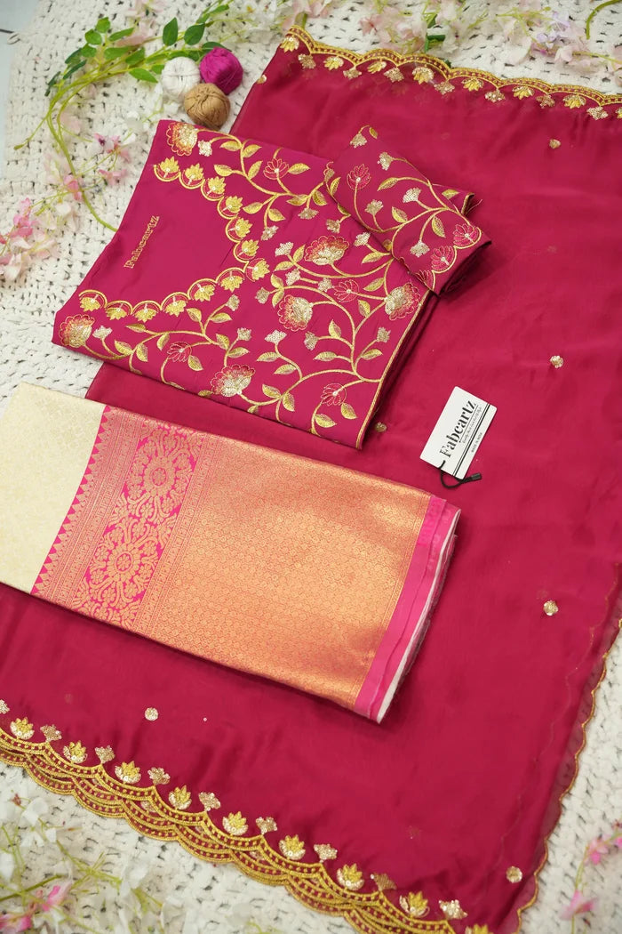Juhi Women's Woven Design Half Saree with Blouse and Dupatta