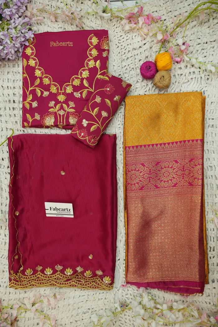 Juhi Women's Woven Design Half Saree with Blouse and Dupatta