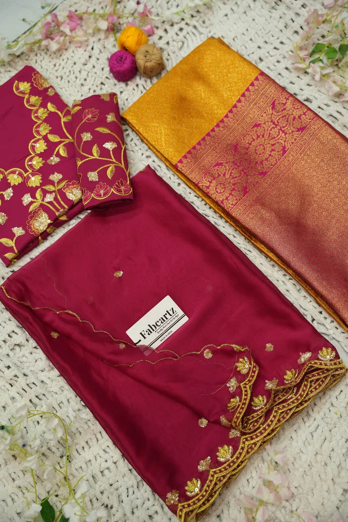 Juhi Women's Woven Design Half Saree with Blouse and Dupatta