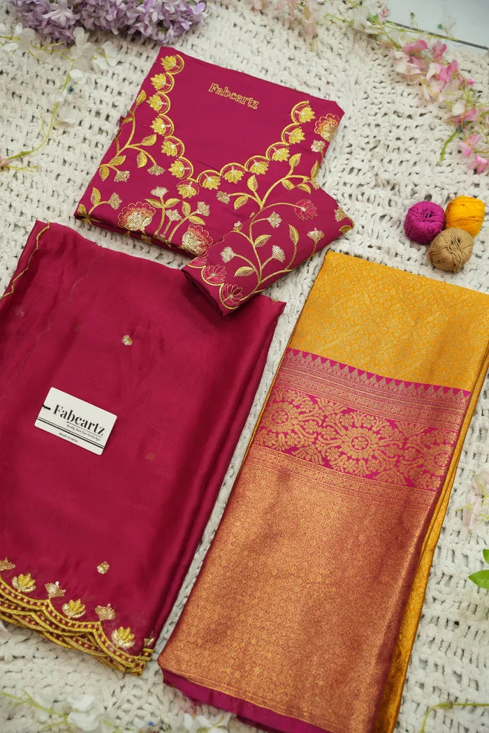 Juhi Women's Woven Design Half Saree with Blouse and Dupatta