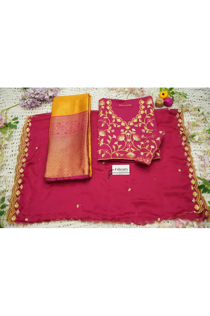 Juhi Women's Woven Design Half Saree with Blouse and Dupatta