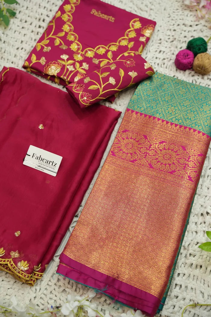 Juhi Women's Woven Design Half Saree with Blouse and Dupatta