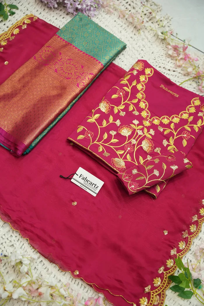 Juhi Women's Woven Design Half Saree with Blouse and Dupatta