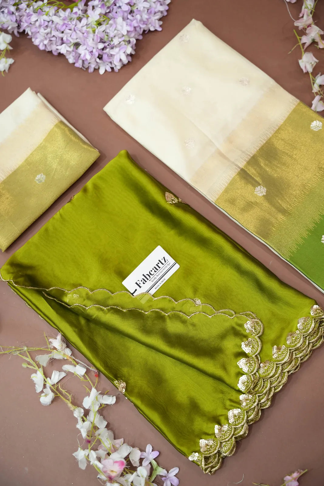 (Adhira) South Indian Festival Traditional Half Saree with Embroidered Blouse & Dupatta