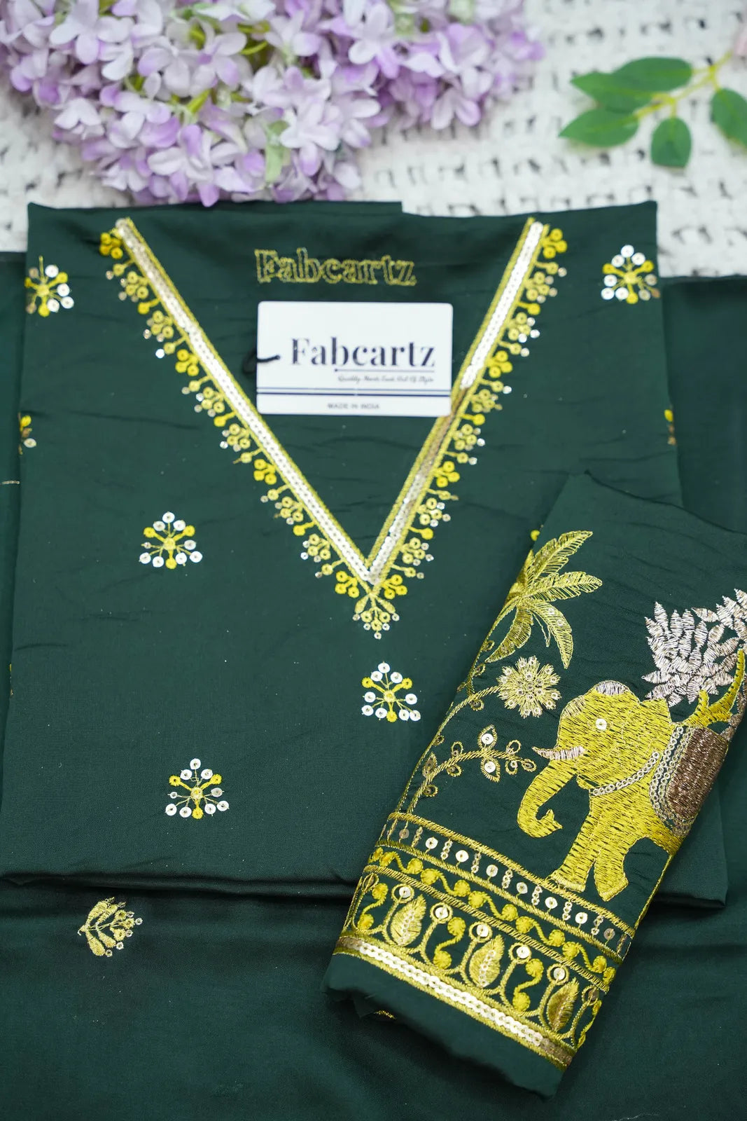 Amrutha South Indian Festival Traditional Half Saree with Embroidered Blouse & Dupatta
