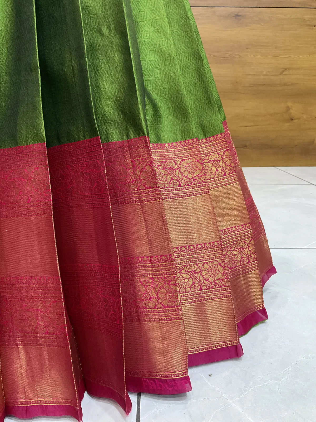Amrutha South Indian Festival Traditional Half Saree with Embroidered Blouse & Dupatta