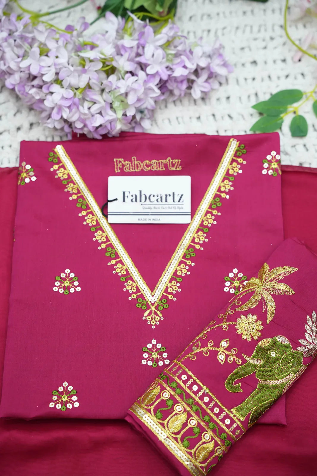 Amrutha South Indian Festival Traditional Half Saree with Embroidered Blouse & Dupatta