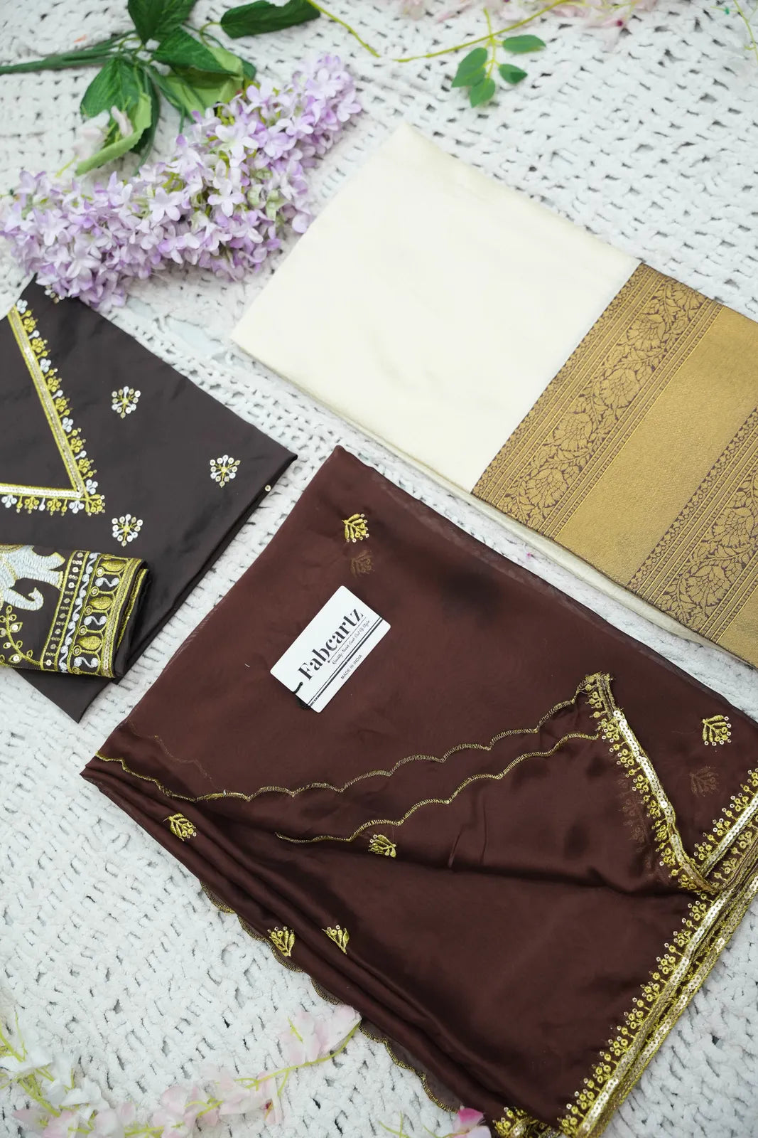 Amrutha South Indian Festival Traditional Half Saree with Embroidered Blouse & Dupatta