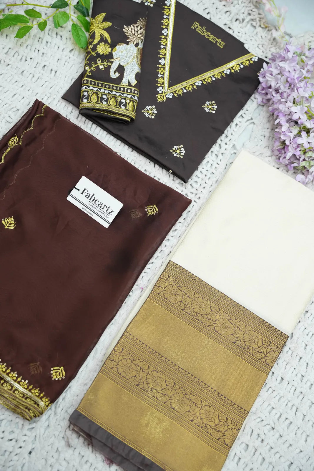 Amrutha South Indian Festival Traditional Half Saree with Embroidered Blouse & Dupatta