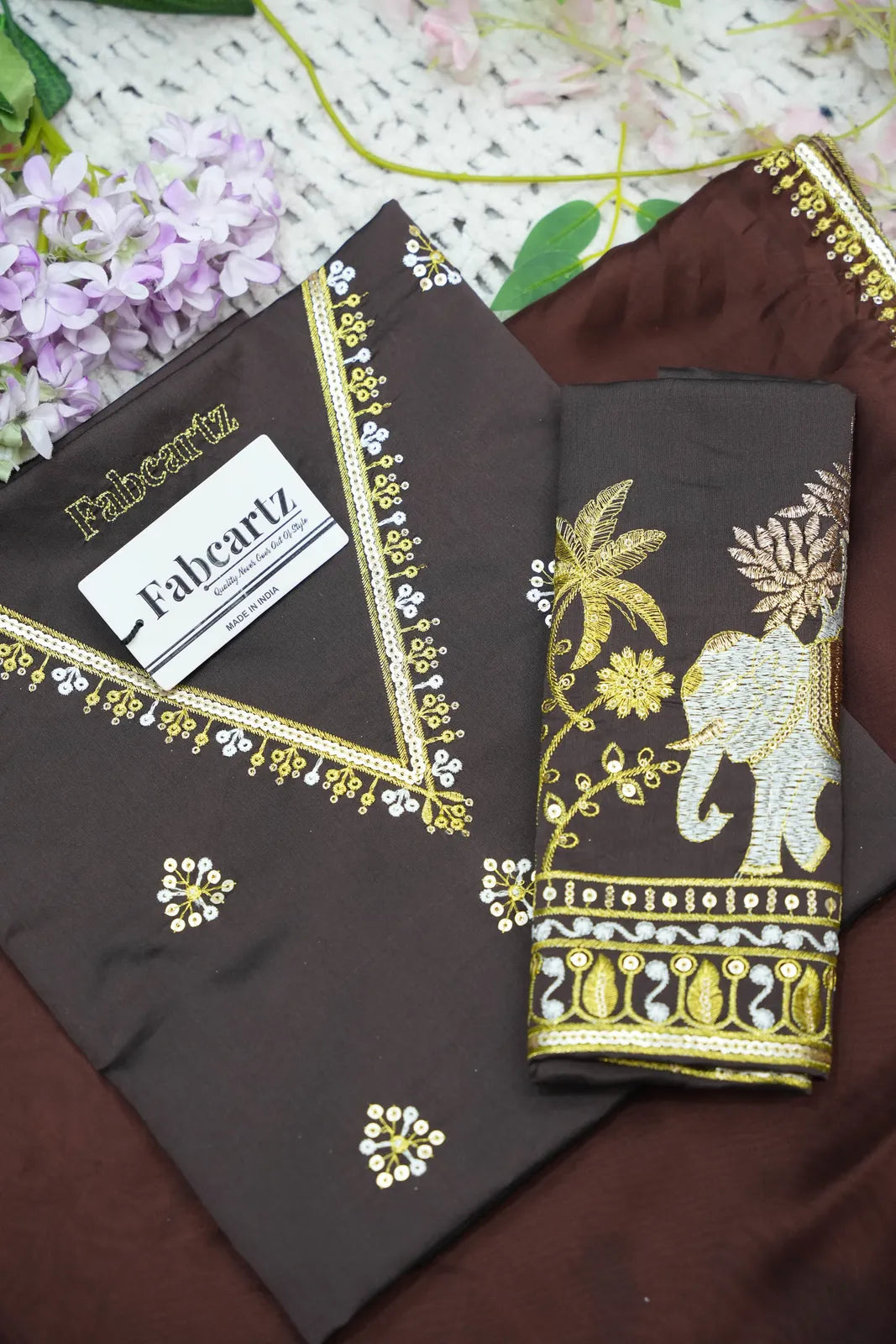 Amrutha South Indian Festival Traditional Half Saree with Embroidered Blouse & Dupatta