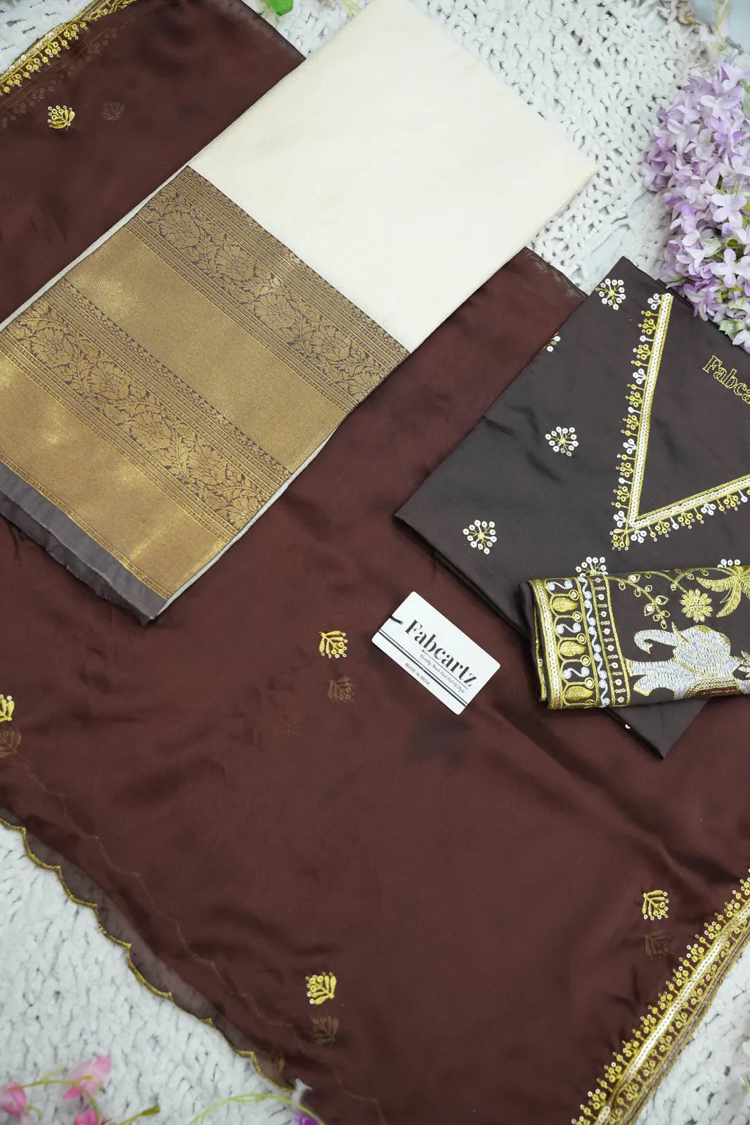 Amrutha South Indian Festival Traditional Half Saree with Embroidered Blouse & Dupatta