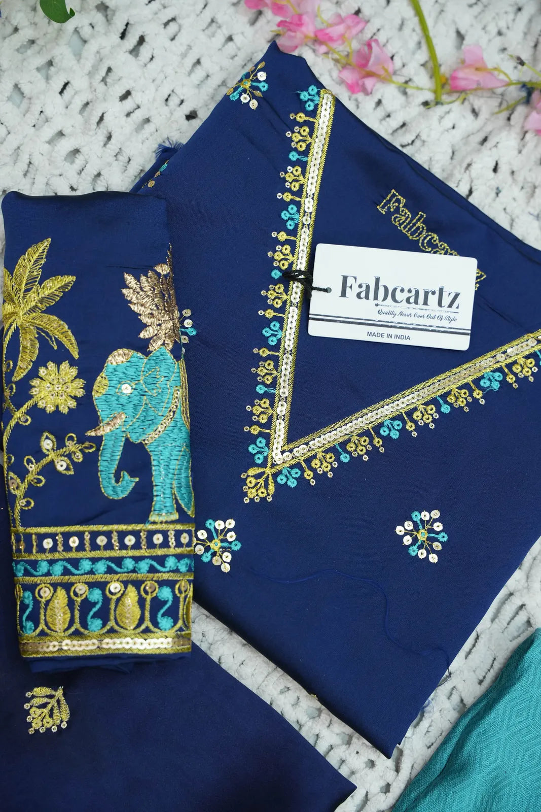 Amrutha South Indian Festival Traditional Half Saree with Embroidered Blouse & Dupatta