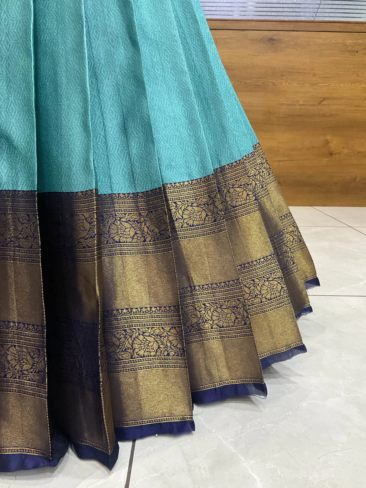Amrutha South Indian Festival Traditional Half Saree with Embroidered Blouse & Dupatta