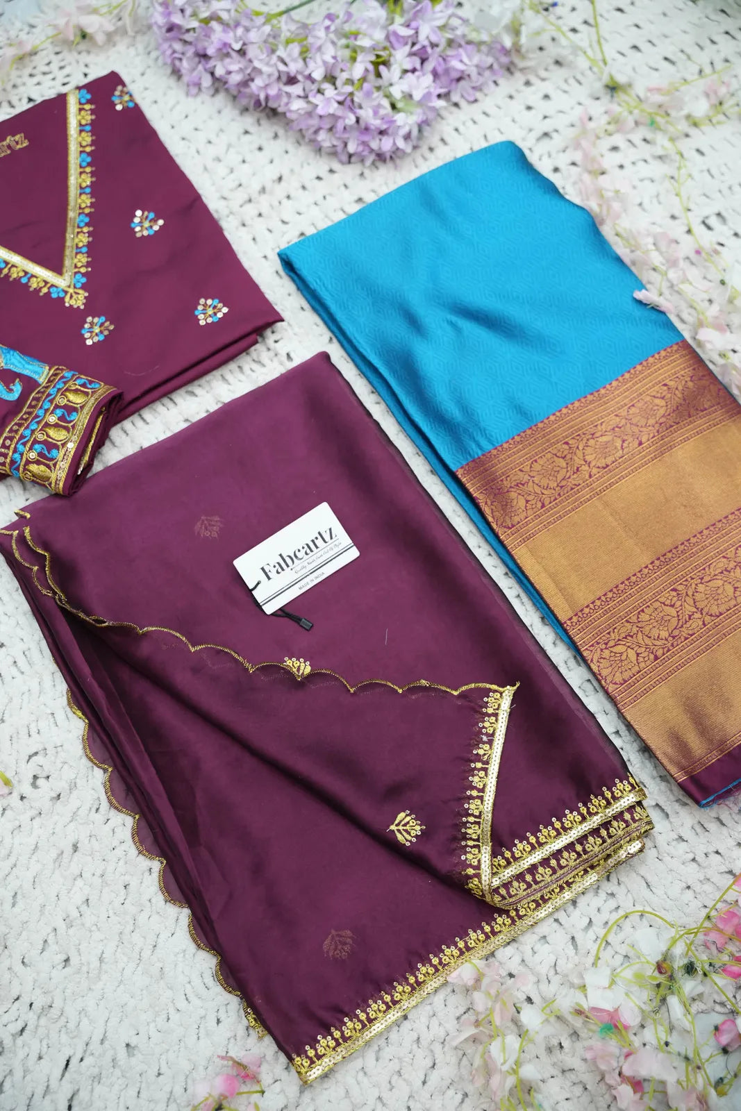 Amrutha South Indian Festival Traditional Half Saree with Embroidered Blouse & Dupatta