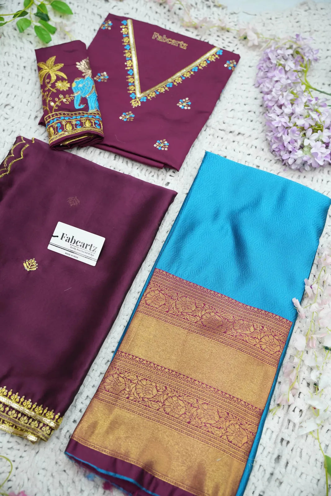 Amrutha South Indian Festival Traditional Half Saree with Embroidered Blouse & Dupatta