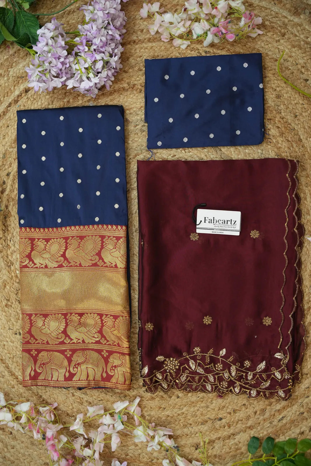 ButtiRango/Aroli South Indian Festival Traditional Half Saree with Blouse & Embroidered Dupatta