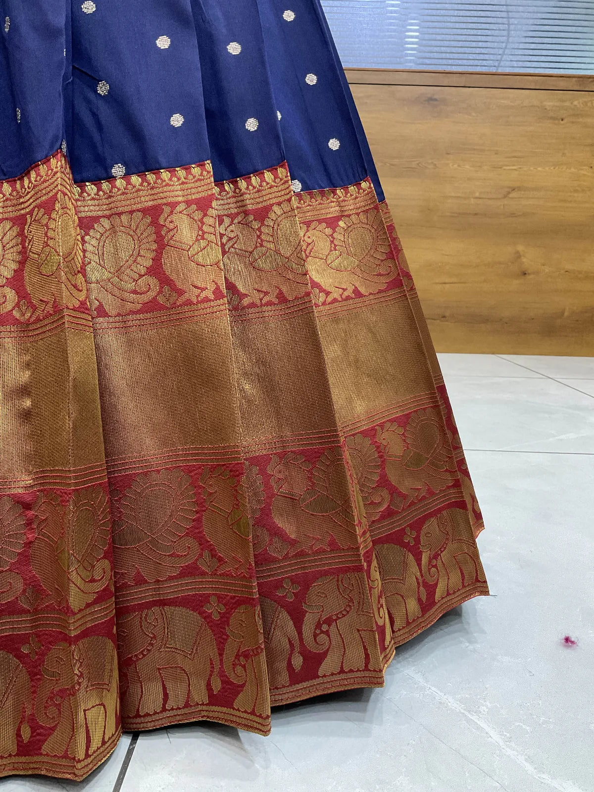 ButtiRango/Aroli South Indian Festival Traditional Half Saree with Blouse & Embroidered Dupatta