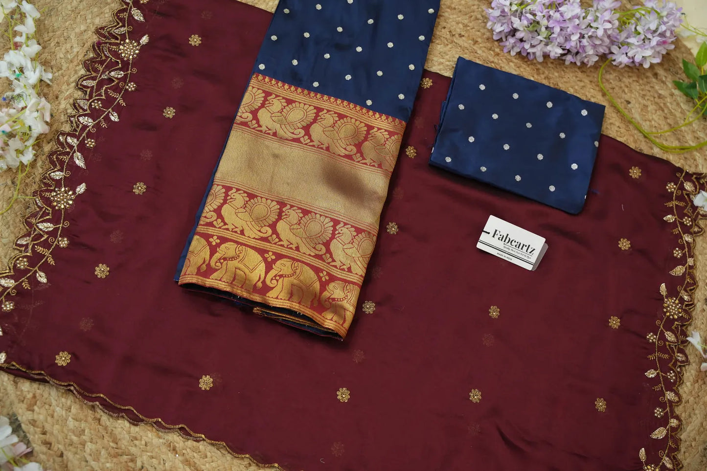 ButtiRango/Aroli South Indian Festival Traditional Half Saree with Blouse & Embroidered Dupatta