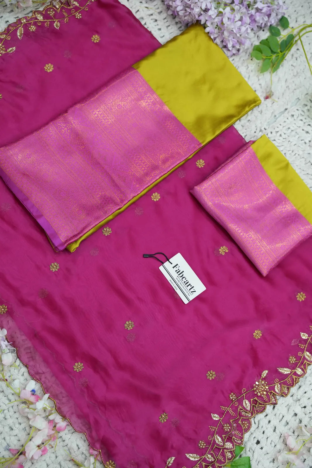 ButtiRango/Aroli South Indian Festival Traditional Half Saree with Blouse & Embroidered Dupatta