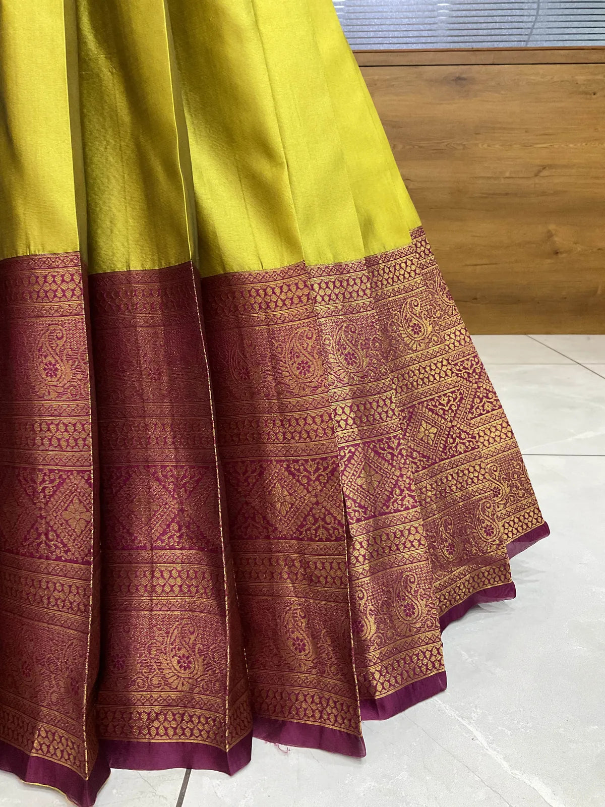 ButtiRango/Aroli South Indian Festival Traditional Half Saree with Blouse & Embroidered Dupatta