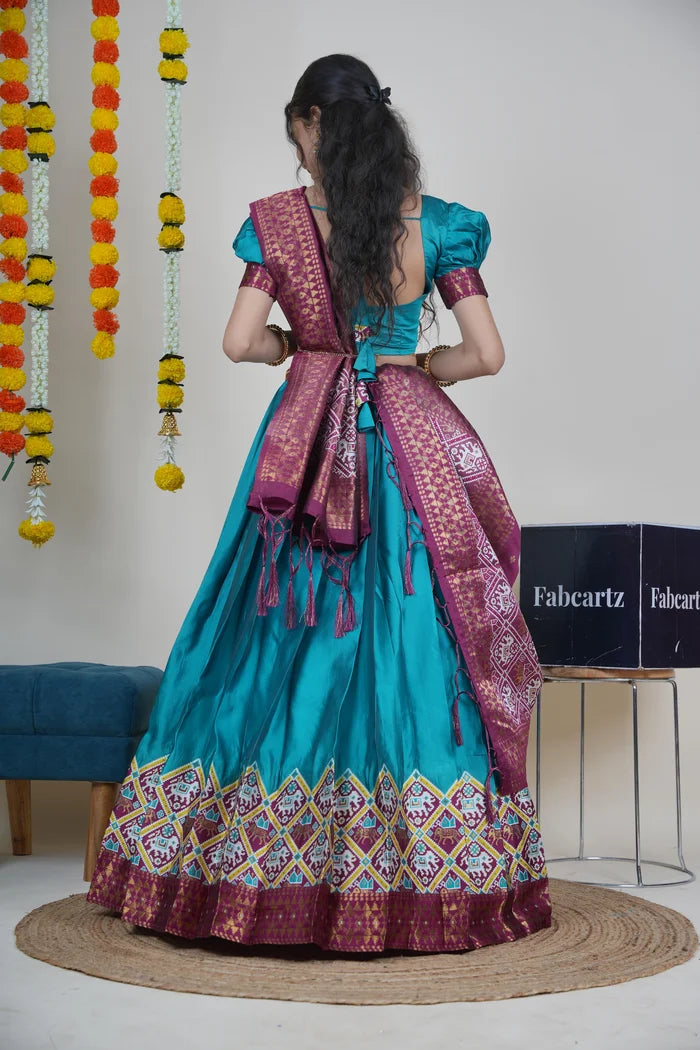 South Indian Festival Traditional Half Saree (GajjaPattu)