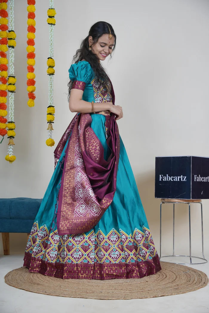 South Indian Festival Traditional Half Saree (GajjaPattu)