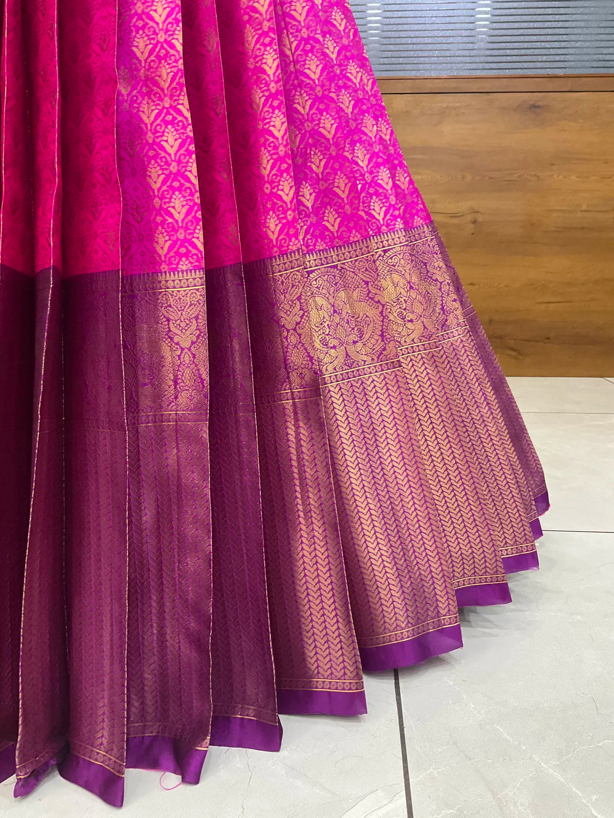Munjya Women's Woven Design zari work Half Saree with Embroidered Blouse and Dupatta