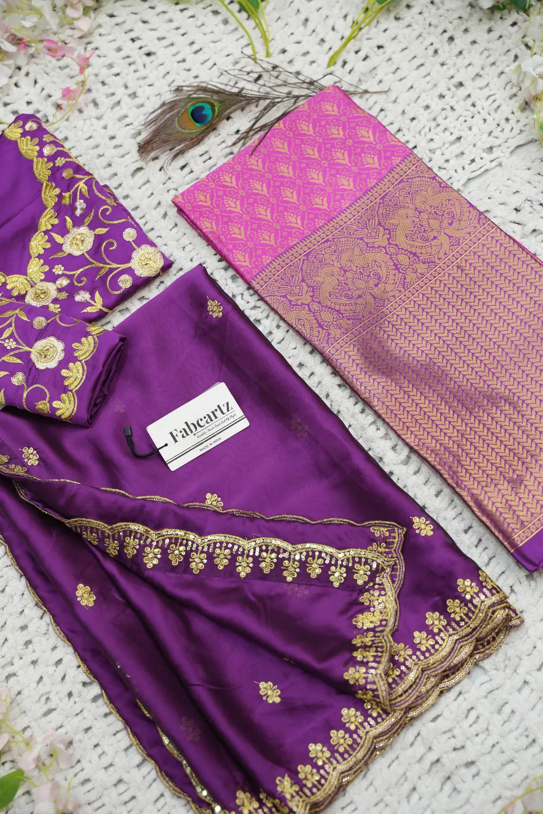 Munjya Women's Woven Design zari work Half Saree with Embroidered Blouse and Dupatta