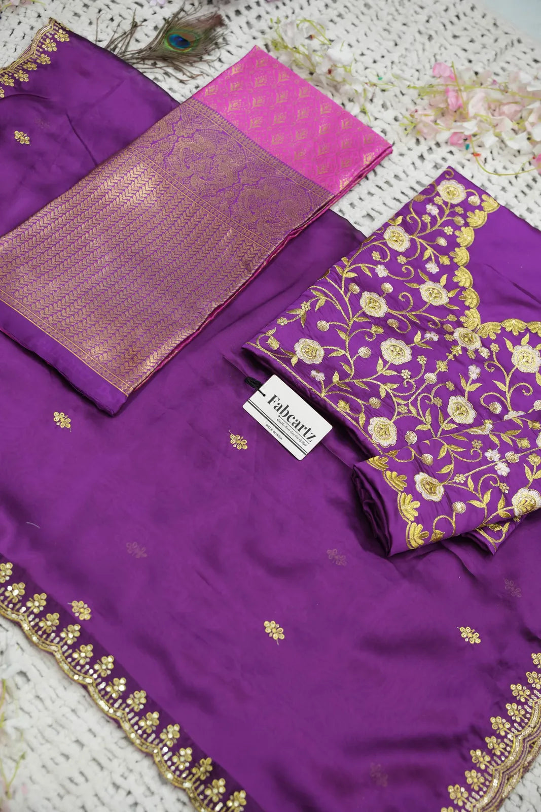 Munjya Women's Woven Design zari work Half Saree with Embroidered Blouse and Dupatta