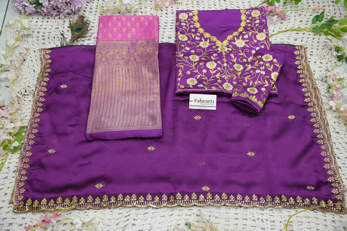 Munjya Women's Woven Design zari work Half Saree with Embroidered Blouse and Dupatta