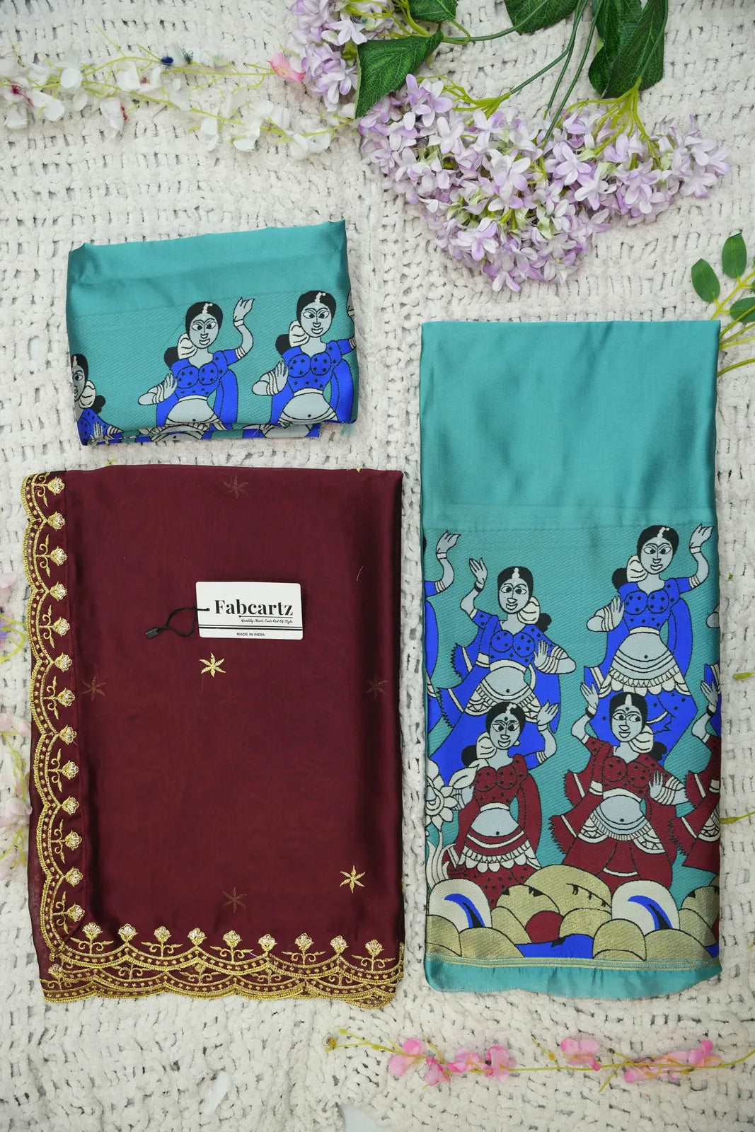 (Putrika) South Indian Festival Traditional Half Saree with Embroidered Blouse & Dupatta