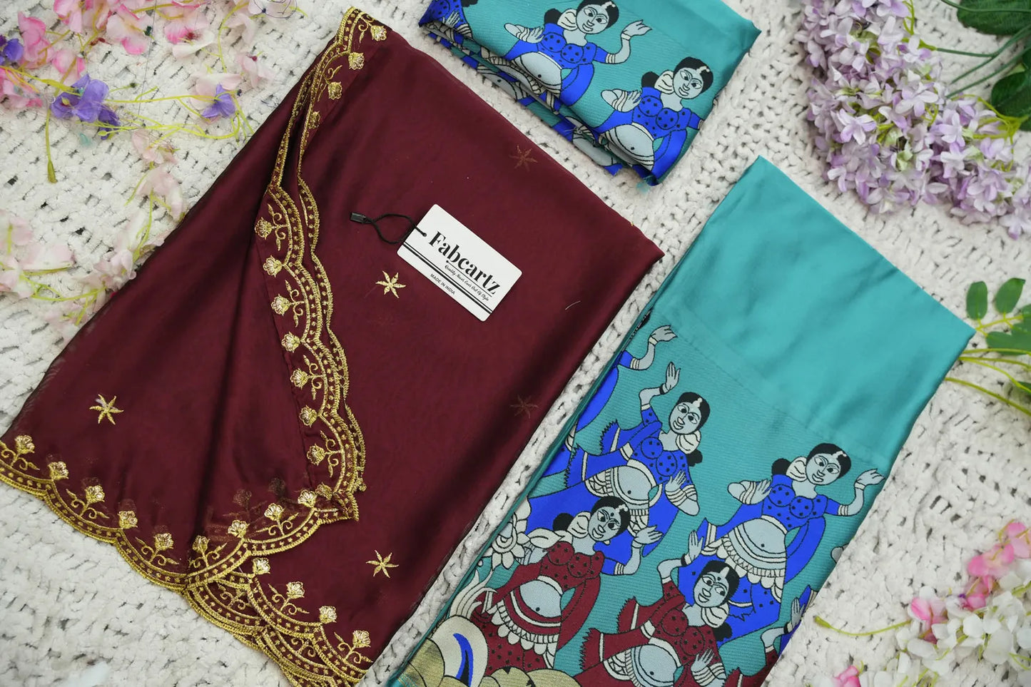 (Putrika) South Indian Festival Traditional Half Saree with Embroidered Blouse & Dupatta