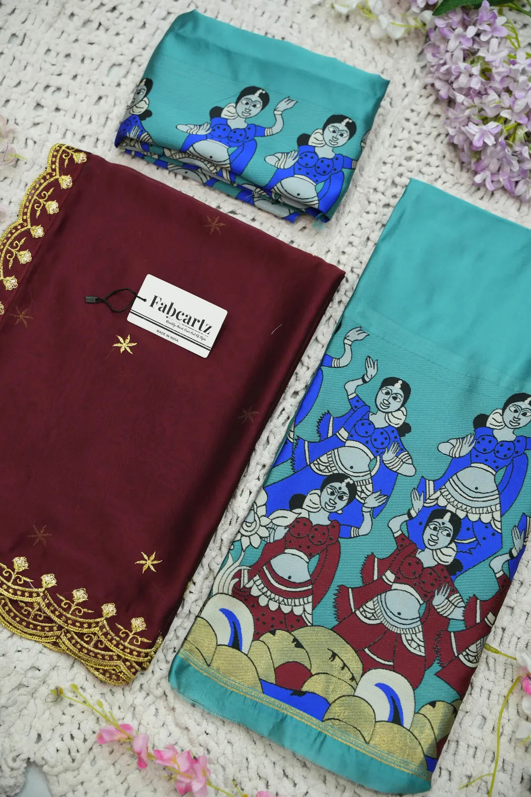 (Putrika) South Indian Festival Traditional Half Saree with Embroidered Blouse & Dupatta