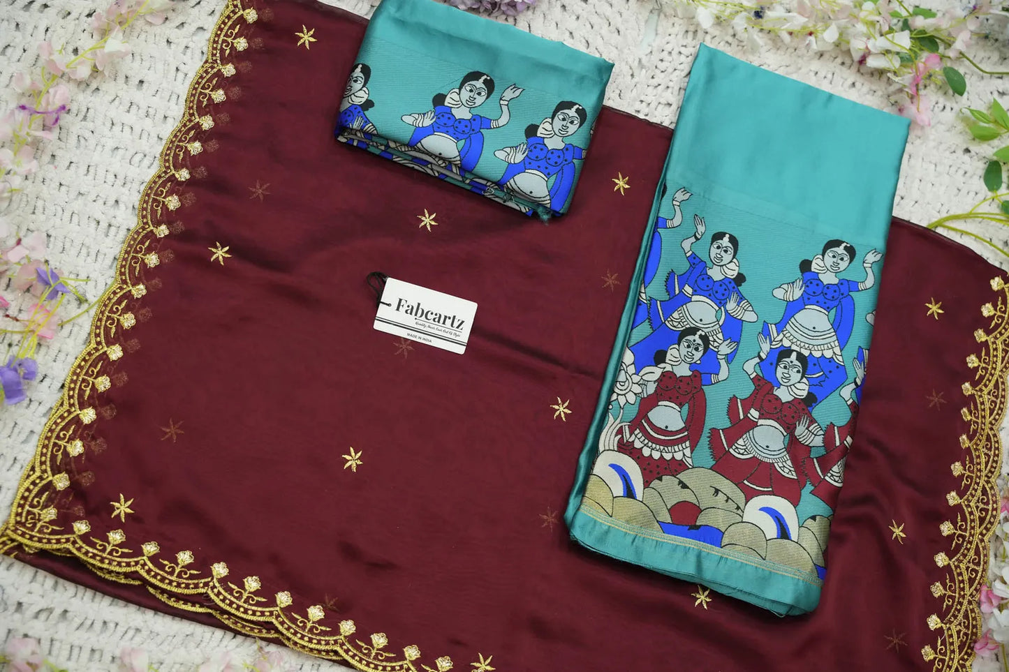 (Putrika) South Indian Festival Traditional Half Saree with Embroidered Blouse & Dupatta
