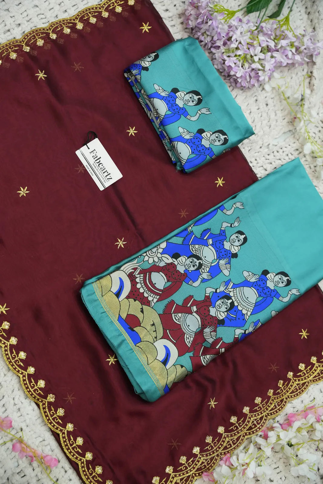 (Putrika) South Indian Festival Traditional Half Saree with Embroidered Blouse & Dupatta